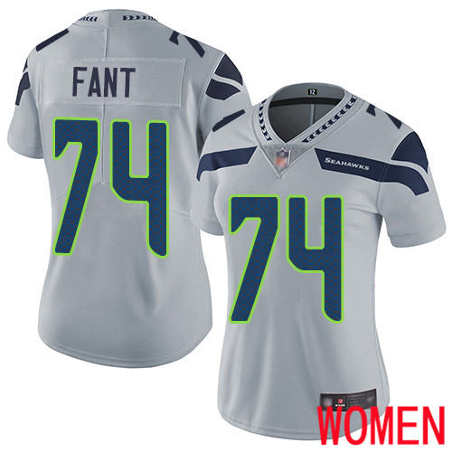 Seattle Seahawks Limited Grey Women George Fant Alternate Jersey NFL Football #74 Vapor Untouchable->seattle seahawks->NFL Jersey